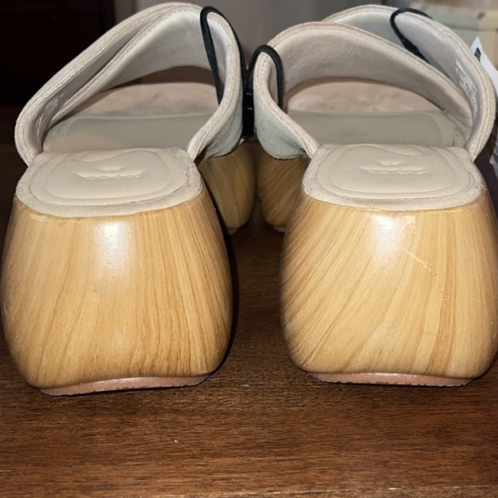 Zara Platform Tan Air Fit Cow Leather Upper Sandal Clogs Sz. 8 - Picture 15 of 15